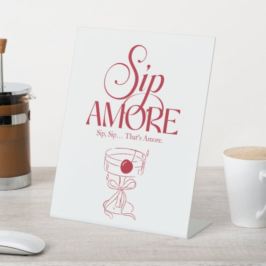 That’s Amore Red hand drawn Bridal Shower 台座サイン (インサイチュ)