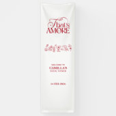 That’s Amore Red hand drawn Bridal Shower 横断幕 (縦)