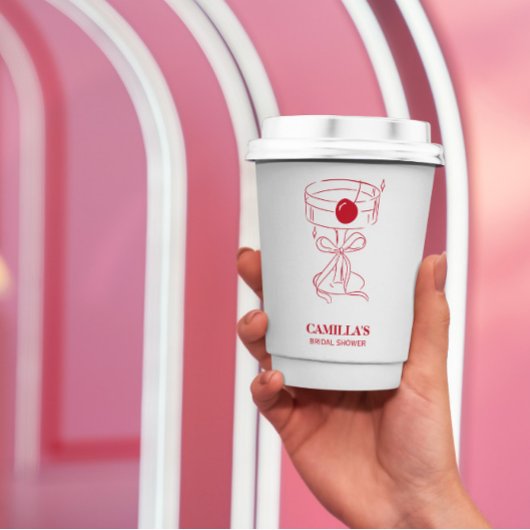 That’s Amore Red hand drawn Bridal Shower 紙コップ