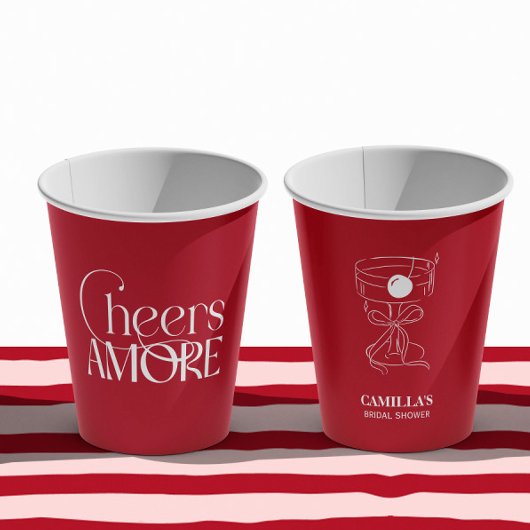 That’s Amore Red hand drawn Bridal Shower 紙コップ