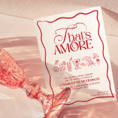 That’s Amore Red hand drawn Bridal Shower invite 招待状