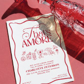 That’s Amore Red hand drawn Bridal Shower invite 招待状