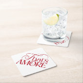 That’s Amore Red script Bridal Shower ペーパーコースター (インサイチュ)