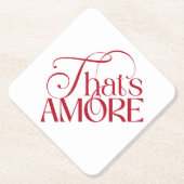That’s Amore Red script Bridal Shower ペーパーコースター (正面)