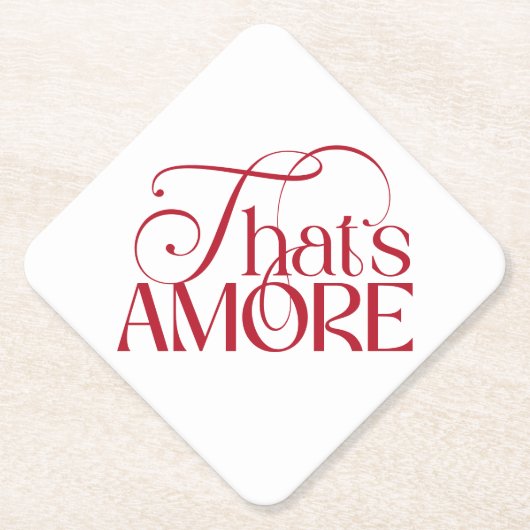 That’s Amore Red script Bridal Shower ペーパーコースター (正面)