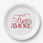 That’s Amore Red script Bridal Shower ペーパープレート (正面)