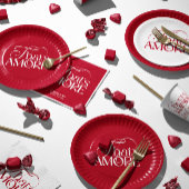 That’s Amore Red script Bridal Shower ペーパープレート