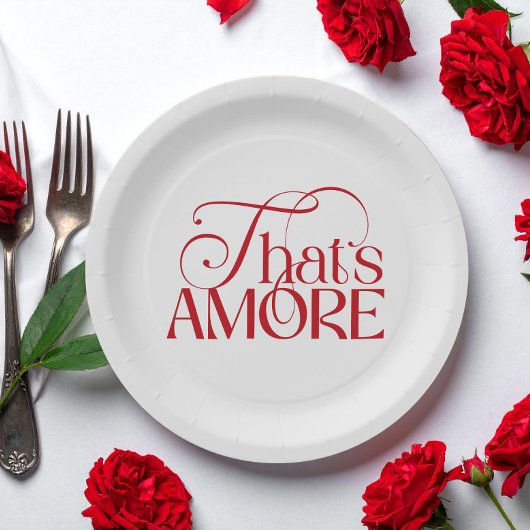 That’s Amore Red script Bridal Shower ペーパープレート