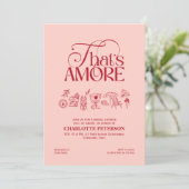 That’s Amore Red soft pink Bridal Shower invite 招待状 (スタンド正面)