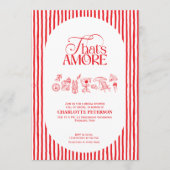 That’s Amore Red stripes Bridal Shower invite 招待状 (正面)