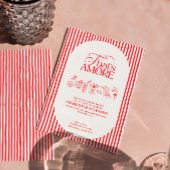 That’s Amore Red stripes Bridal Shower invite 招待状