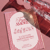 That’s Amore Red stripes Bridal Shower invite 招待状