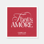 That’s Amore Red typography Bridal Shower napkin スタンダードカクテルナプキン (正面)