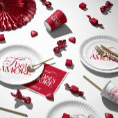 That’s Amore Red typography Bridal Shower napkin スタンダードカクテルナプキン