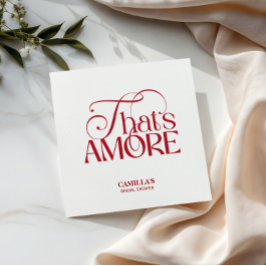 That’s Amore Red typography Bridal Shower napkin スタンダードカクテルナプキン