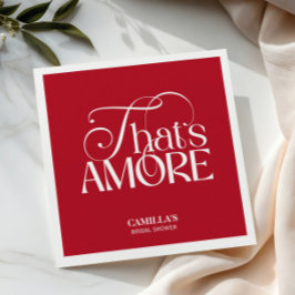 That’s Amore Red typography Bridal Shower napkin スタンダードカクテルナプキン
