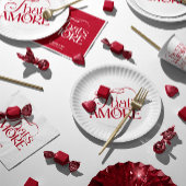 That’s Amore Red typography Bridal Shower napkin スタンダードカクテルナプキン