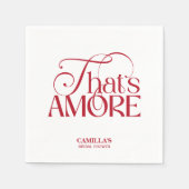 That’s Amore Red typography Bridal Shower napkin スタンダードカクテルナプキン (正面)