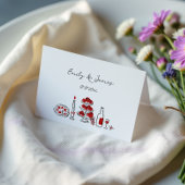 That’s Amore Whimsical Italian Red Place card テーブルナンバー