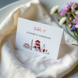 That’s Amore Whimsical Italian Red Place card テーブルナンバー