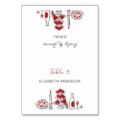That’s Amore Whimsical Italian Red Place card テーブルナンバー (正面)