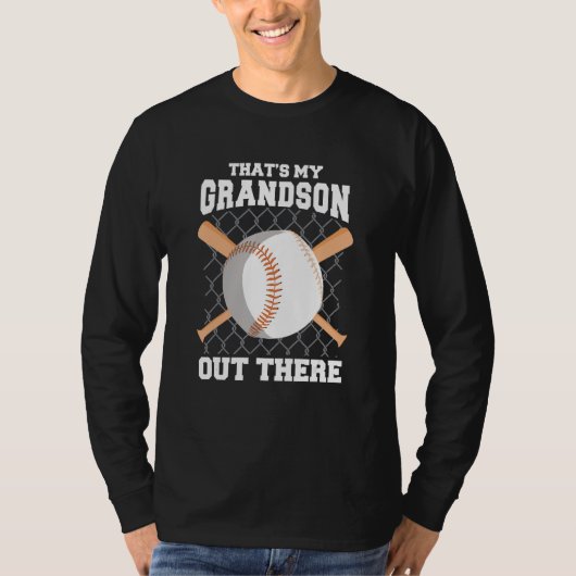 That s My Grandson Out There Baseball  Baseball Gr Tシャツ (正面)