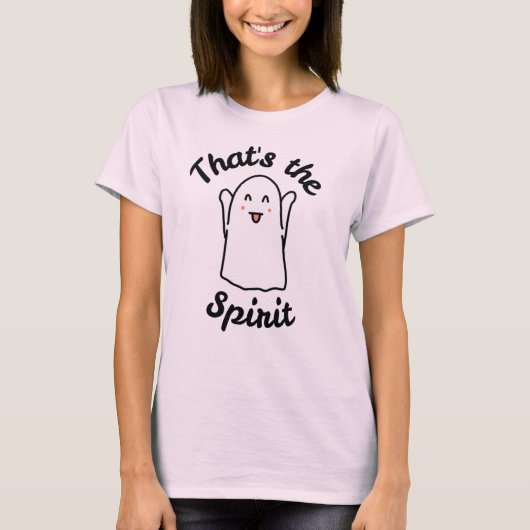 That’s the Spirit – かわいい幸せな幽霊デザイン Tシャツ (正面)