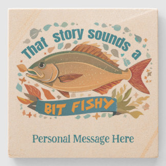 "That story sounds a bit fishy" Trout Fishing  ストーンコースター