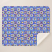 Thatch Border Terrier patchwork Pattern シェルパブランケット (正面(横))