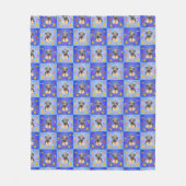 Thatch Border Terrier patchwork Pattern フリースブランケット (正面)