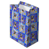 Thatch Border Terrier patchwork Pattern ミディアムペーパーバッグ (裏面アングル)