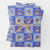 Thatch Border Terrier patchwork Pattern ラッピングペーパーシート (インサイチュ)