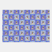 Thatch Border Terrier patchwork Pattern ラッピングペーパーシート (正面)