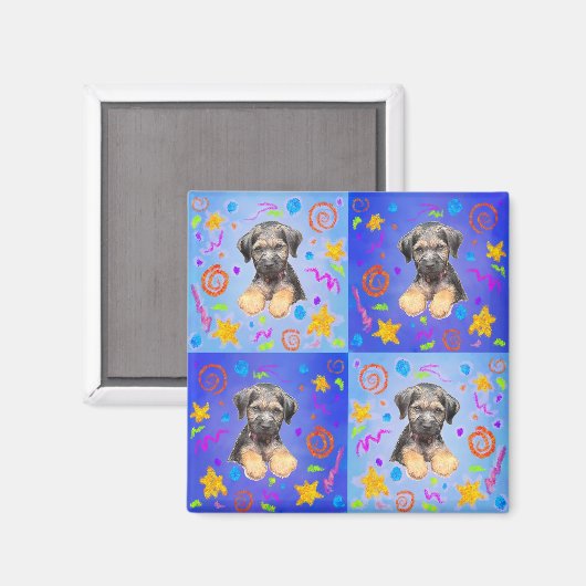 Thatch Puppy Patchwork Pattern マグネット (正面/裏面)