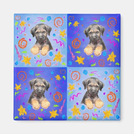 Thatch Puppy Patchwork Pattern マグネット (正面)