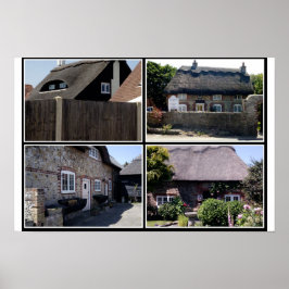 Thatched homes in Selsey. ポスター