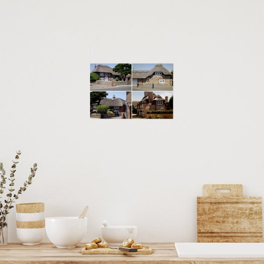 Thatched homes in Selsey. ポスター (キッチン)