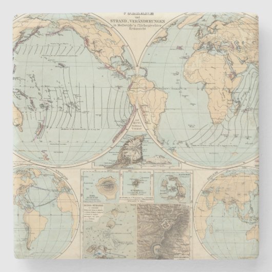 Thatigkeit des Erdinnernの地図書の地図 ストーンコースター (正面)