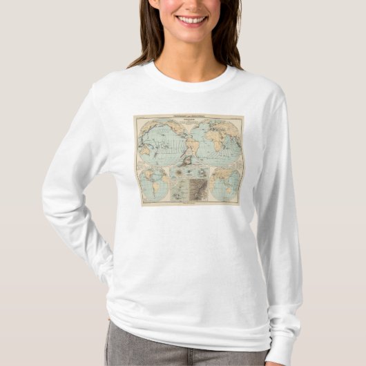 Thatigkeit des Erdinnernの地図書の地図 Tシャツ (正面)