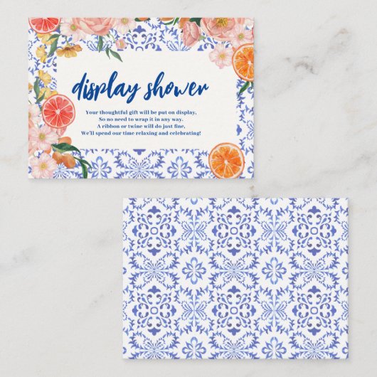 Thatsアモアフローラブライダルシャワーディスプレイシャワー エンクロージャーカード (正面/裏面)