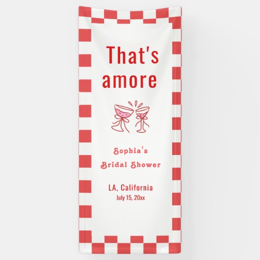 That's Amor ウェルカムバナー、イタリアンブライダルシャワー 横断幕 (縦)