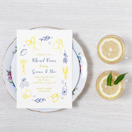 Thats Amoreハンドドローイタリアンリハーサルディナー 招待状