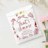 That's Amore イタリアンウェディングシャワーレッドピザパスタ フェイバーバッグ (封をした状態)