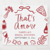 That's Amore イタリアンウェディングシャワー レッドピザパスタ スパークリングワインラベル (シングルラベル)