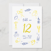 That's Amore イタリアンウェディング 5x7 テーブルナンバーカード 招待状 (正面)