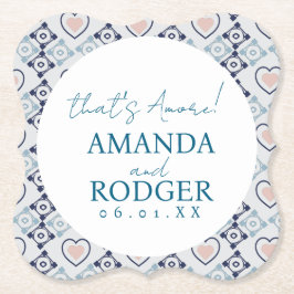 That's Amore イタリアンタイルとハート ペーパーコースター