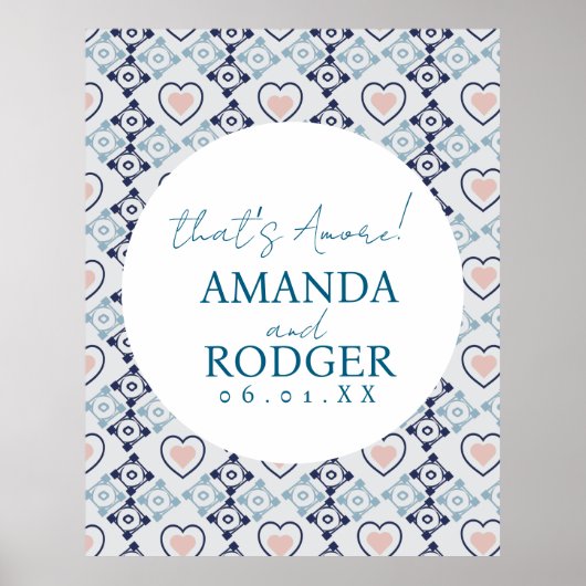 That's Amore イタリアンタイルとハート ポスター (正面)