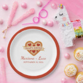 That's Amore イタリアンチック ハート ピザ ウェディング ペーパープレート (パーティー)