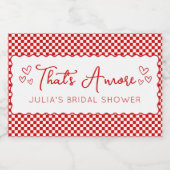 That's Amore! イタリアンテイストの赤いブライズシャワー スパークリングワインラベル (シングルラベル)