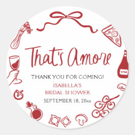 That's Amore イタリアンピザパスタ ブライダルシャワー ラウンドシール